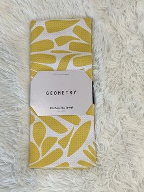 GEOMETRY Yellow and White Kitchen Tea Towel